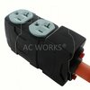 Ac Works 25FT L14-30P 30A 4-Prong Generator Locking Plug to 4 Household Outlets with 24A Breaker L1430CBF520-025